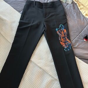 Off-White Black Slim-Cut Pants